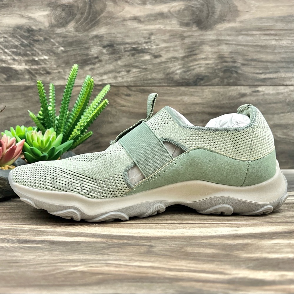 NIB Earth Origins Tanvi 7.5W 8.5W WIDE Knit Trail Slip On Sneaker Dusty Green - Picture 6 of 12